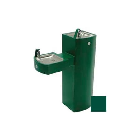Acorn Controls Murdock Barrier Free, Bi-Level Pedestal Fountain, Lead Free Stainless Steel Bubblers, Green GSM55